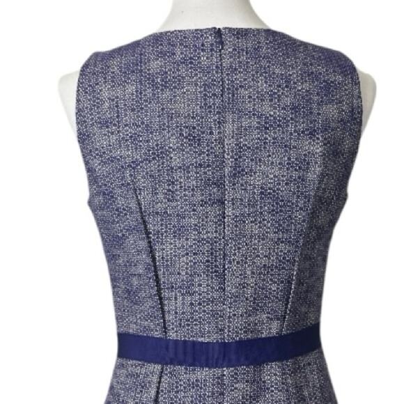 Paule Ka Sheath Dress Tweed Sleeveless Round Neck Purple Cream Women’s Size 8 - Picture 9 of 12